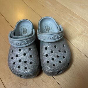 CROCS Kids Sparkle Clogs - Gray